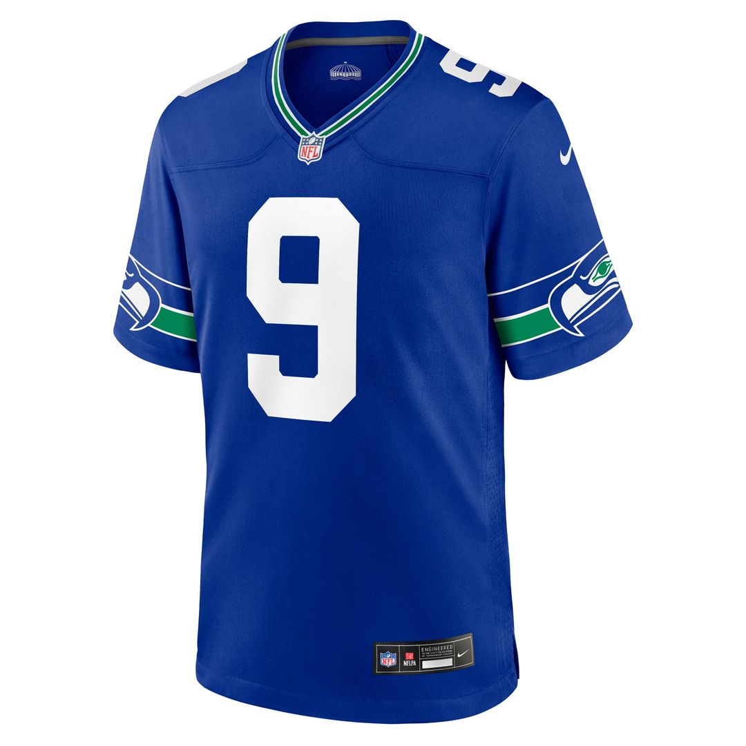 Seattle Seahawks Kenneth Walker III Royal Throwback Player Game Jersey product image 2, provided for visual reference and