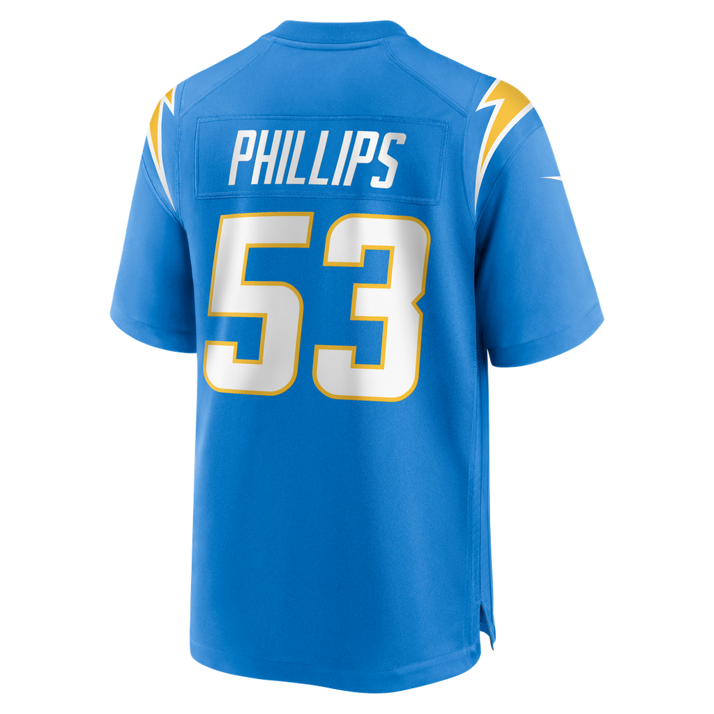 Los Angeles Chargers Del'Shawn Phillips Powder Blue Team Game Jersey product image 3, provided for visual reference and