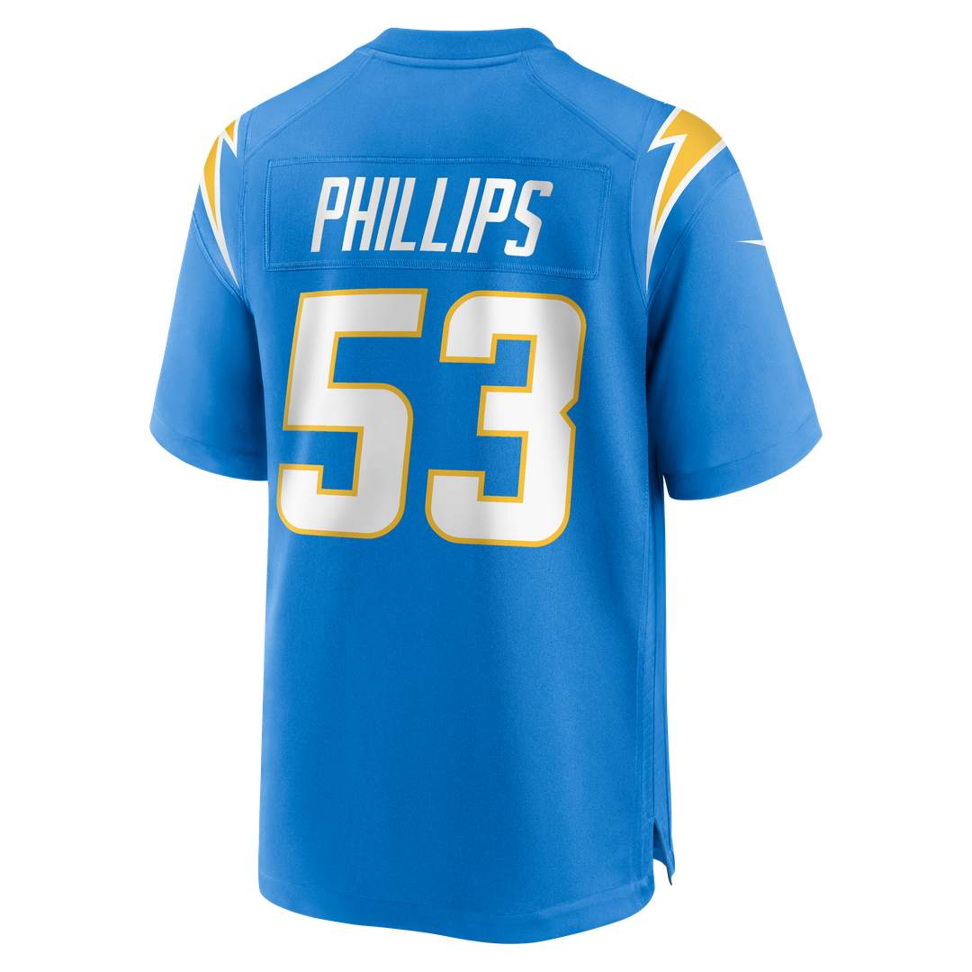 Los Angeles Chargers Del'Shawn Phillips Powder Blue Team Game Jersey product image 3, provided for visual reference and