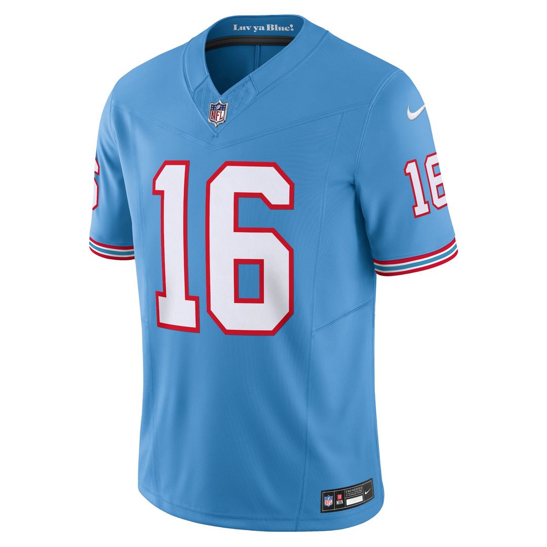 Tennessee Titans Treylon Burks Light Blue Vapor F.U.S.E. Limited Jersey product image 2, provided for visual reference and
