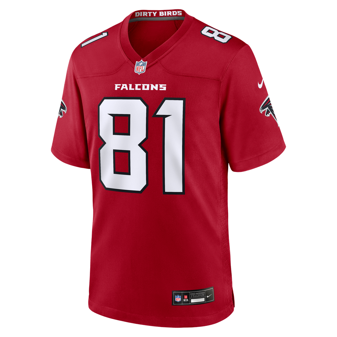 Atlanta Falcons Austin Hooper Red Team Game Jersey product image 2, provided for visual reference and product detail review