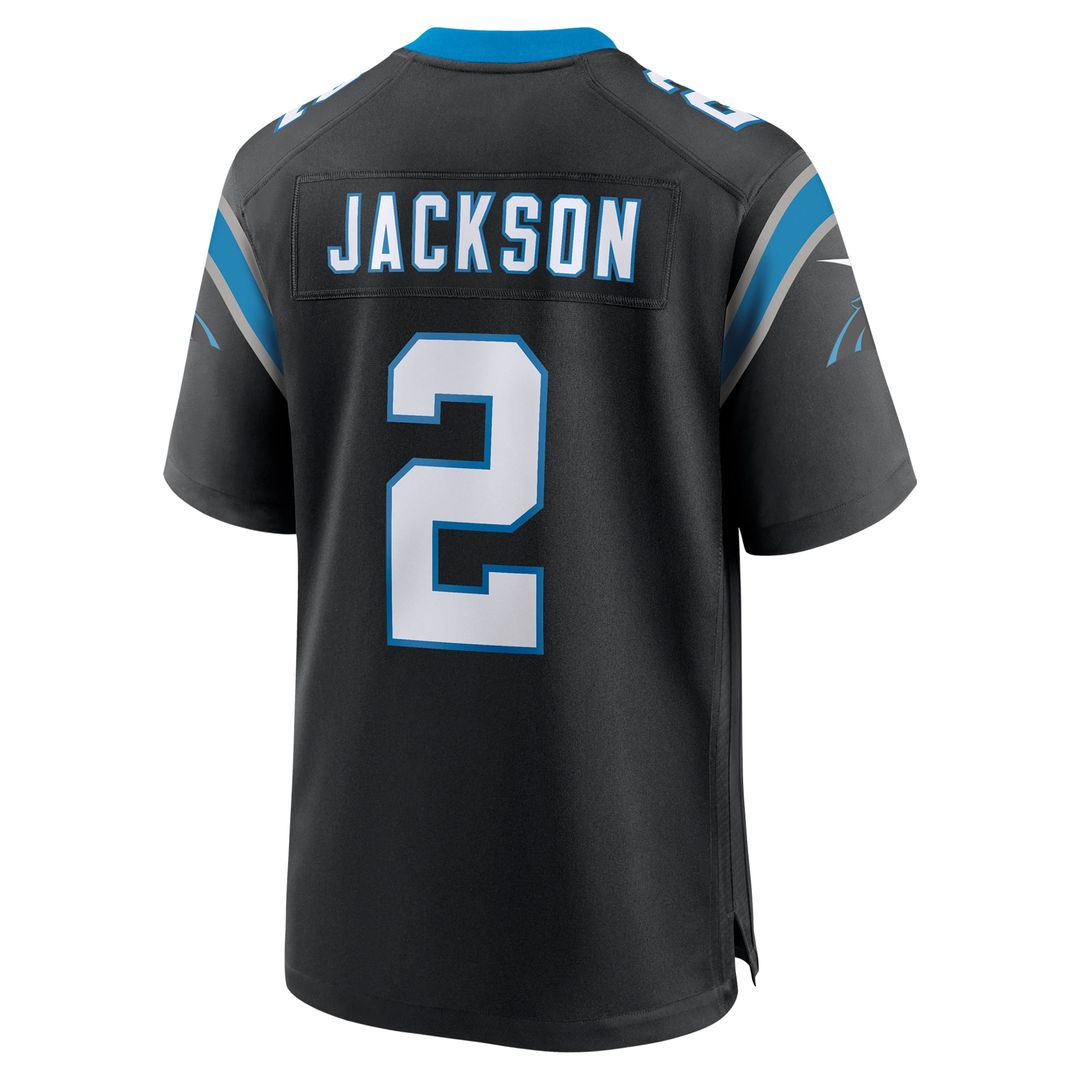 Carolina Panthers Mike Jackson Black Game Jersey product image 3, provided for visual reference and product detail review
