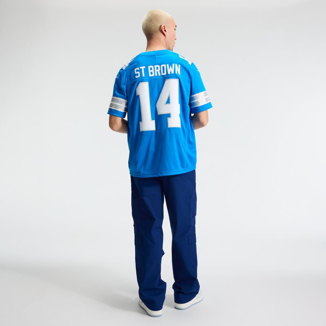 Detroit Lions Amon-Ra St. Brown Blue Team Vapor F.U.S.E. Stitched Limited Jersey product image 19, provided for visual