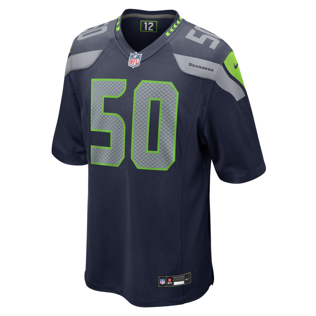 Seattle Seahawks Jared Ivey College Navy Team Game Jersey product image 2, provided for visual reference and product detail