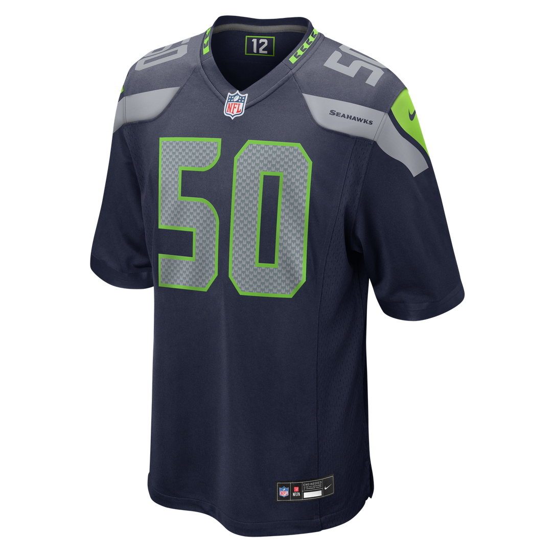 Seattle Seahawks Jared Ivey College Navy Team Game Jersey product image 2, provided for visual reference and product detail