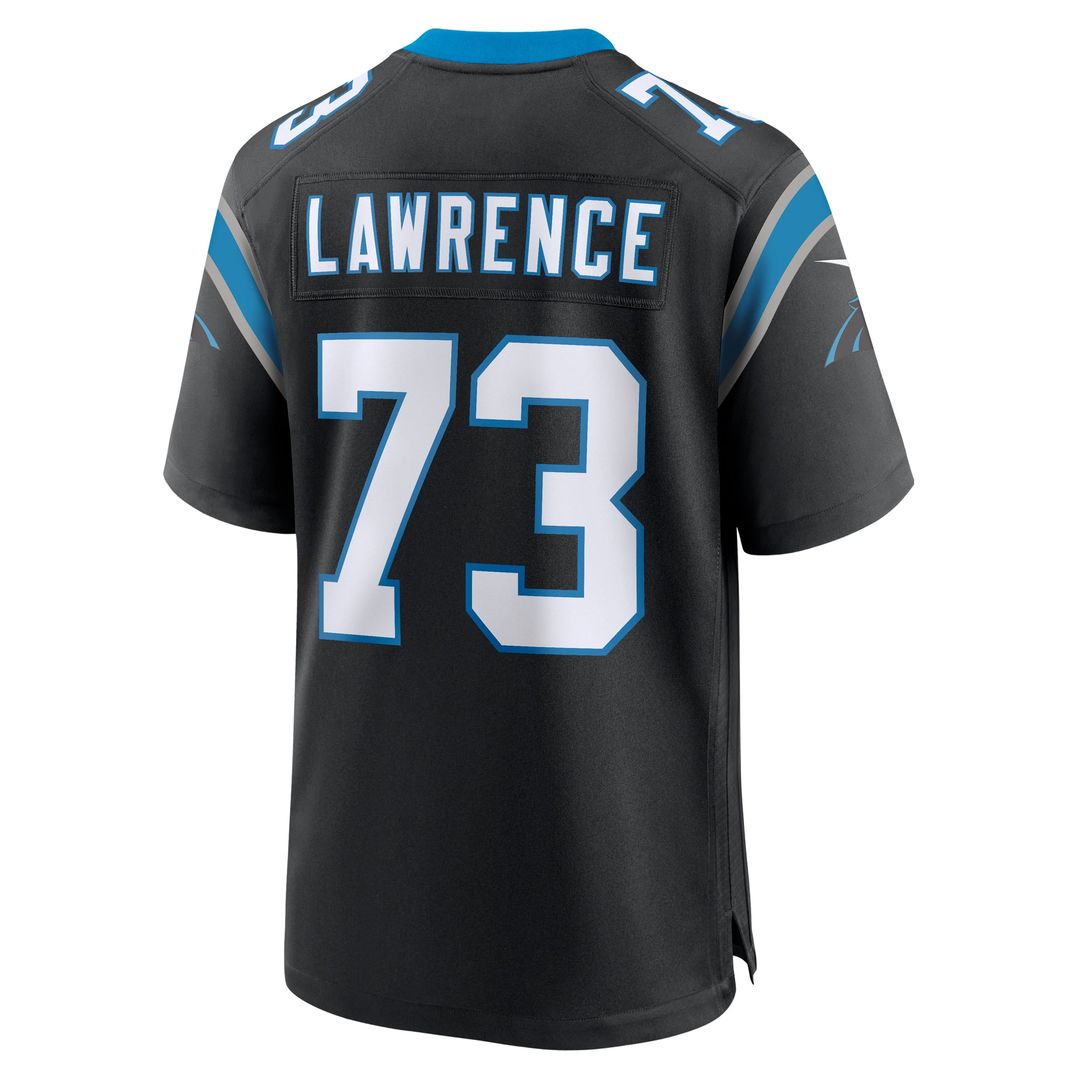 Carolina Panthers Rashard Lawrence Black Game Jersey product image 3, provided for visual reference and product detail review