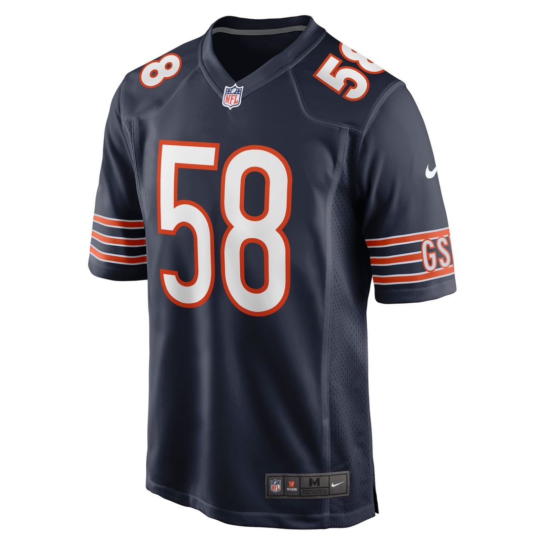 Chicago Bears Darnell Wright Navy Game Jersey product image 2, provided for visual reference and product detail review