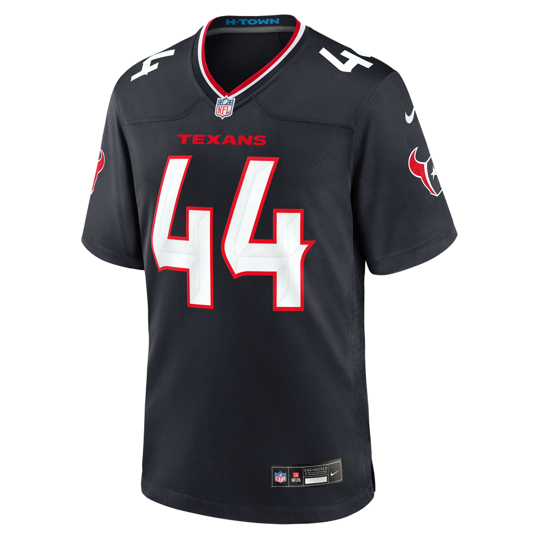 Houston Texans British Brooks Navy Team Game Jersey product image 2, provided for visual reference and product detail review