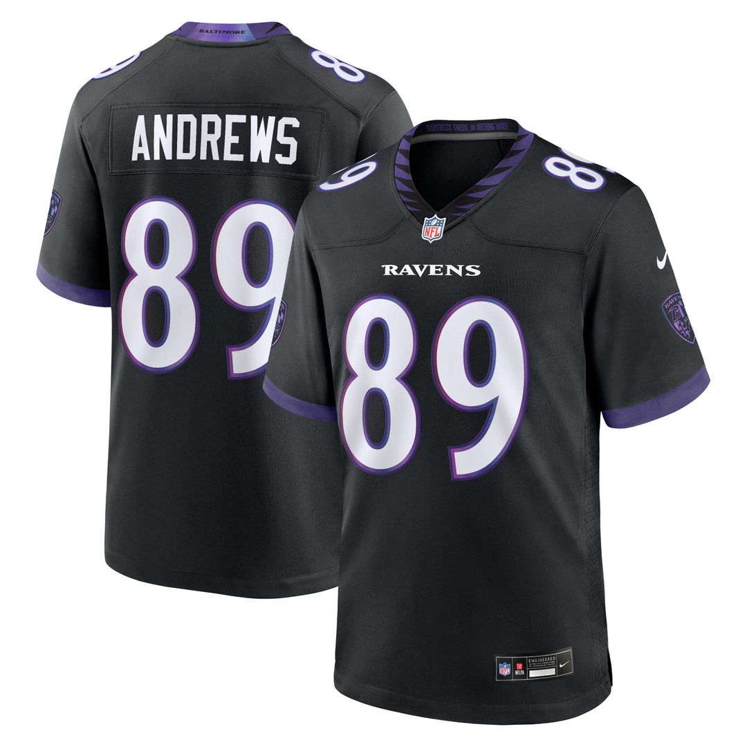 Baltimore Ravens Mark Andrews Black Alternate Game Jersey product image 4, provided for visual reference and product detail