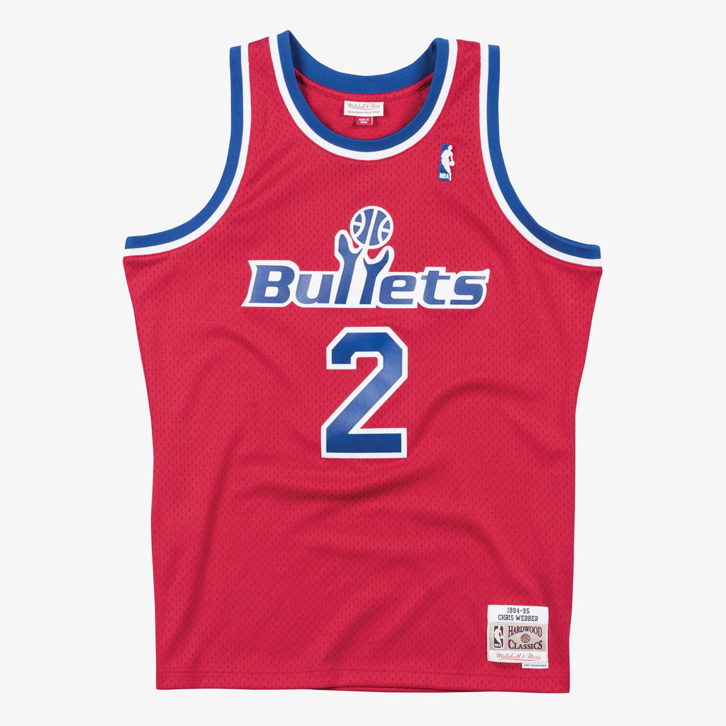 Chris Webber Washington Bullets 1994 Authentic Swingman Road Jersey - Scarlet product image 3, provided for visual reference
