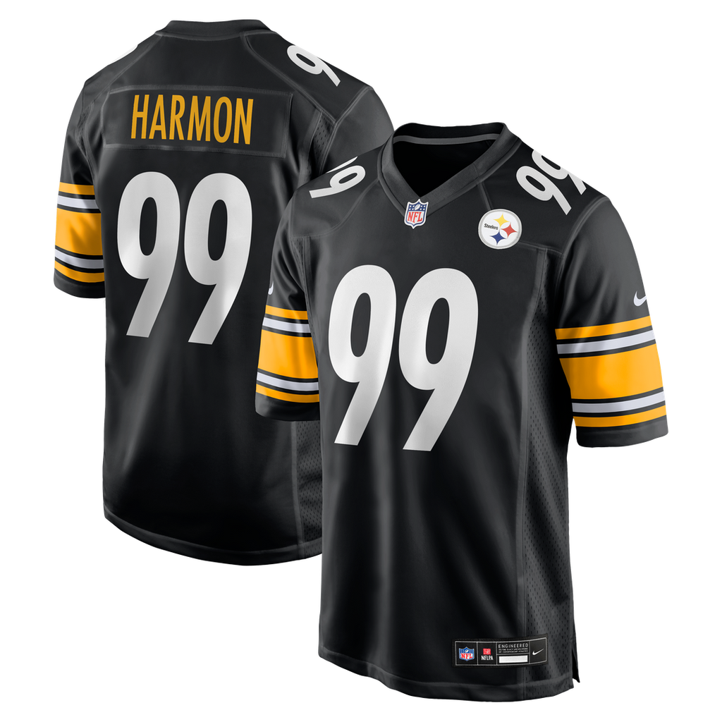 Pittsburgh Steelers Derrick Harmon Black Game Player Jersey product image 1, provided for visual reference and product