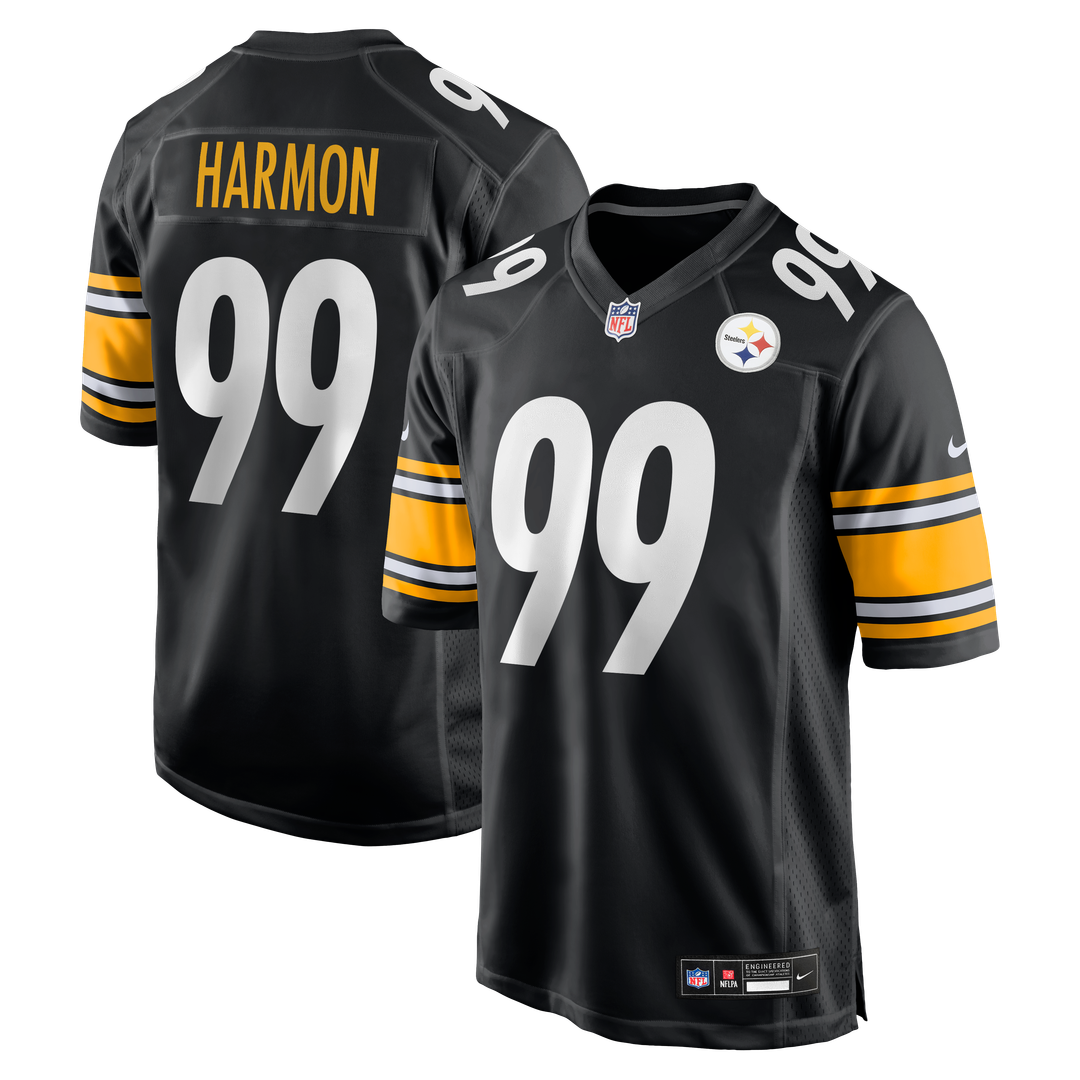 Pittsburgh Steelers Derrick Harmon Black Game Player Jersey product image 1, provided for visual reference and product