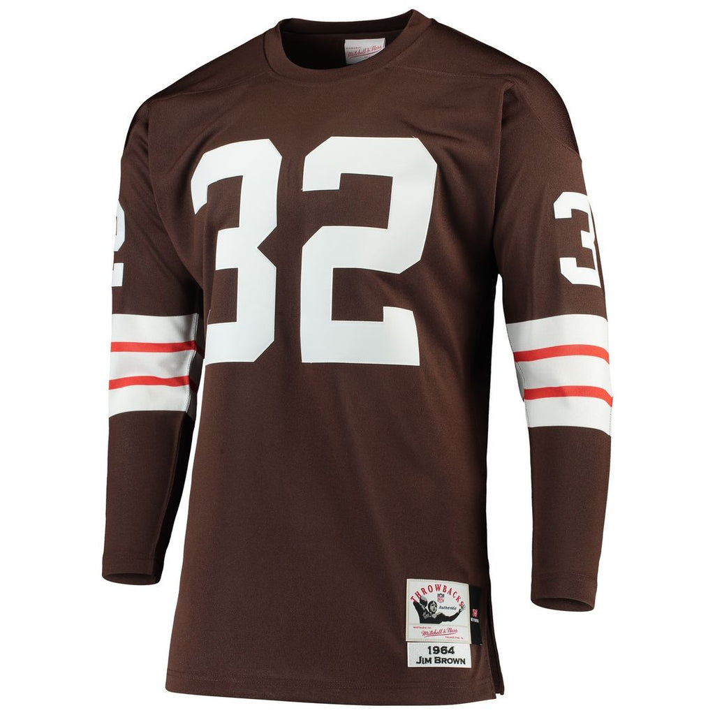 Cleveland Browns 1964 Jim Brown Brown Authentic Throwback Retired Player Jersey product image 2, provided for visual