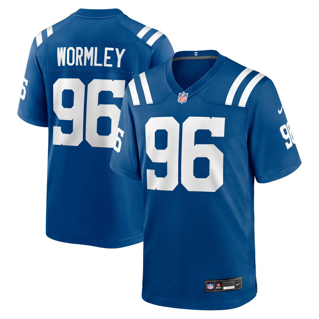 Indianapolis Colts Chris Wormley Royal Team Game Jersey product image 1, provided for visual reference and product detail