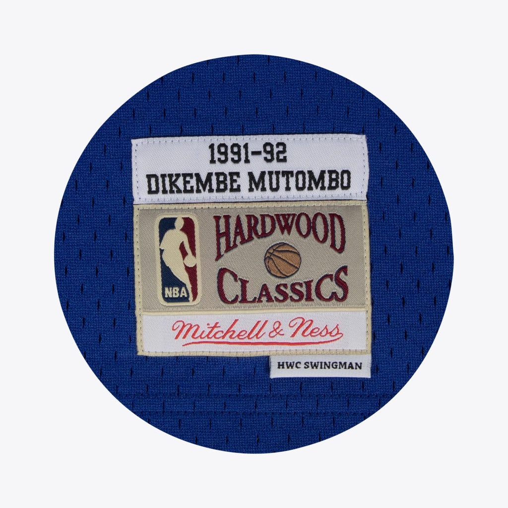 Dikembe Mutombo Denver Nuggets 1991 Hardwood Classics Swingman Home Jersey - White - Mens product image 4, provided for