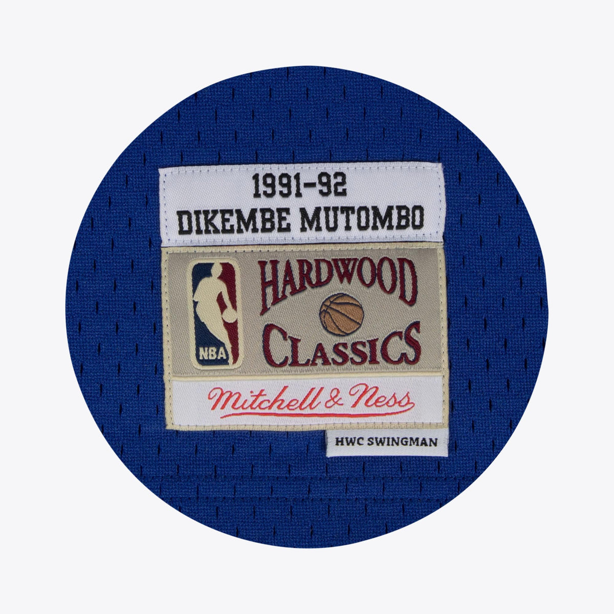 Dikembe Mutombo Denver Nuggets 1991 Hardwood Classics Swingman Home Jersey - White - Mens product image 4, provided for