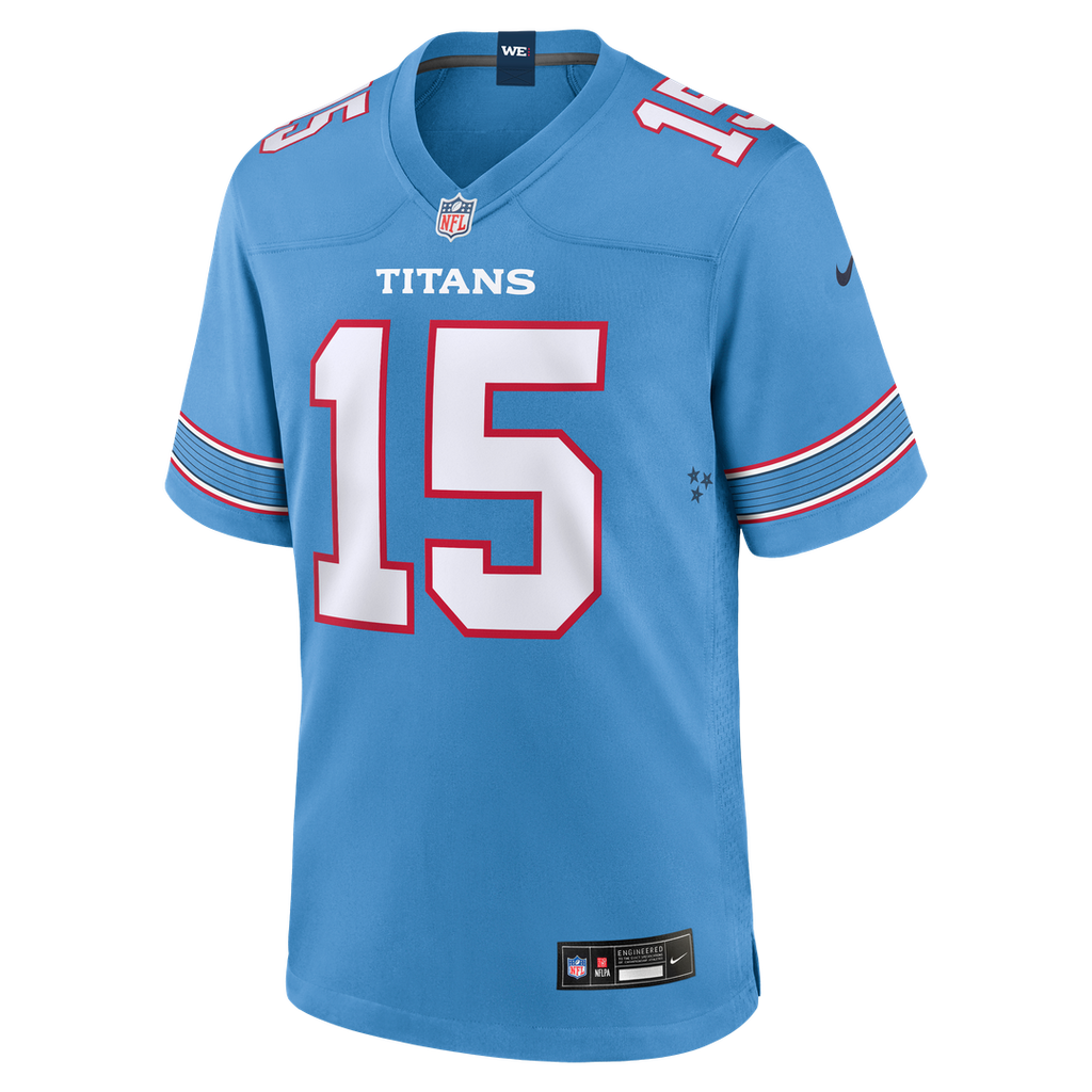 Tennessee Titans Keldric Faulk Light Blue Team Game Jersey product image 2, provided for visual reference and product detail