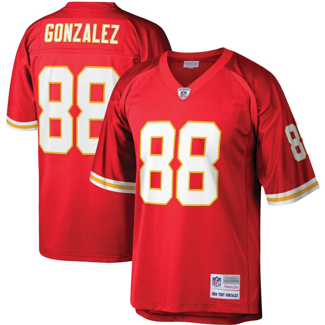 Kansas City Chiefs Tony Gonzalez Red Legacy Replica Jersey product image 1, provided for visual reference and product detail