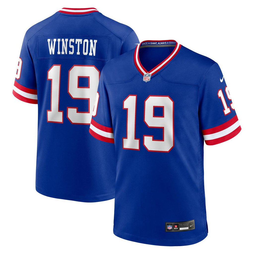 New York Giants Jameis Winston Royal Alternate 2 Game Jersey product image 1, provided for visual reference and product