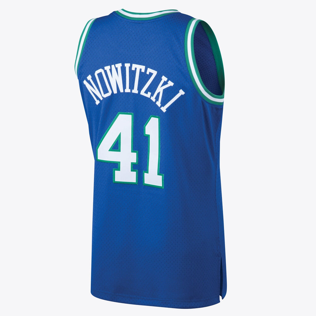 Dirk Nowitzki Dallas Mavericks 1998 Hardwood Classics Swingman Road Jersey - Royal - Mens product image 3, provided for