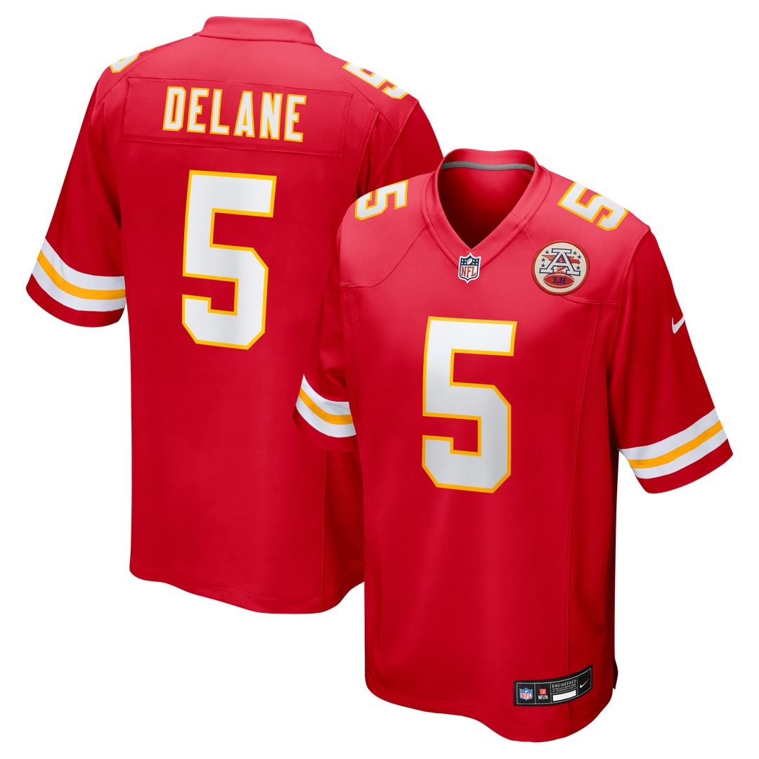 Kansas City Chiefs Mansoor Delane Red Team Game Jersey product image 1, provided for visual reference and product detail