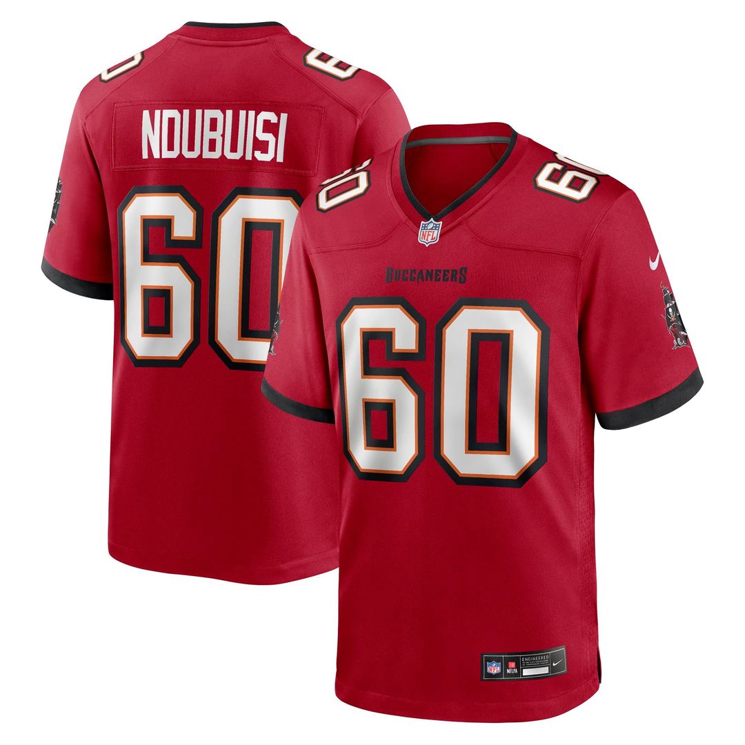 Tampa Bay Buccaneers Haggai Ndubuisi Red Team Game Jersey product image 1, provided for visual reference and product detail