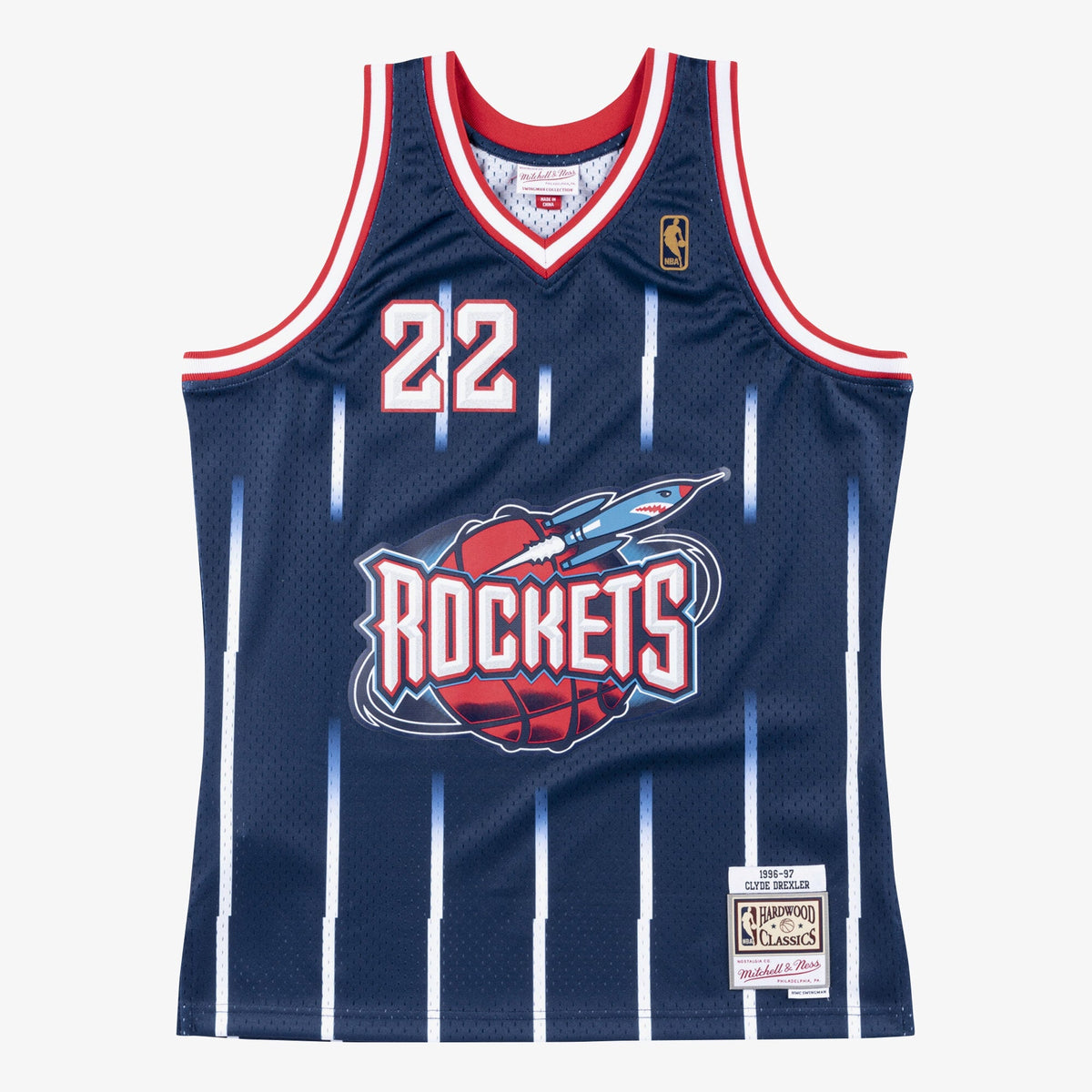 Clyde Drexler Houston Rockets 1996-97 Swingman Road Jersey product image 2, provided for visual reference and product detail