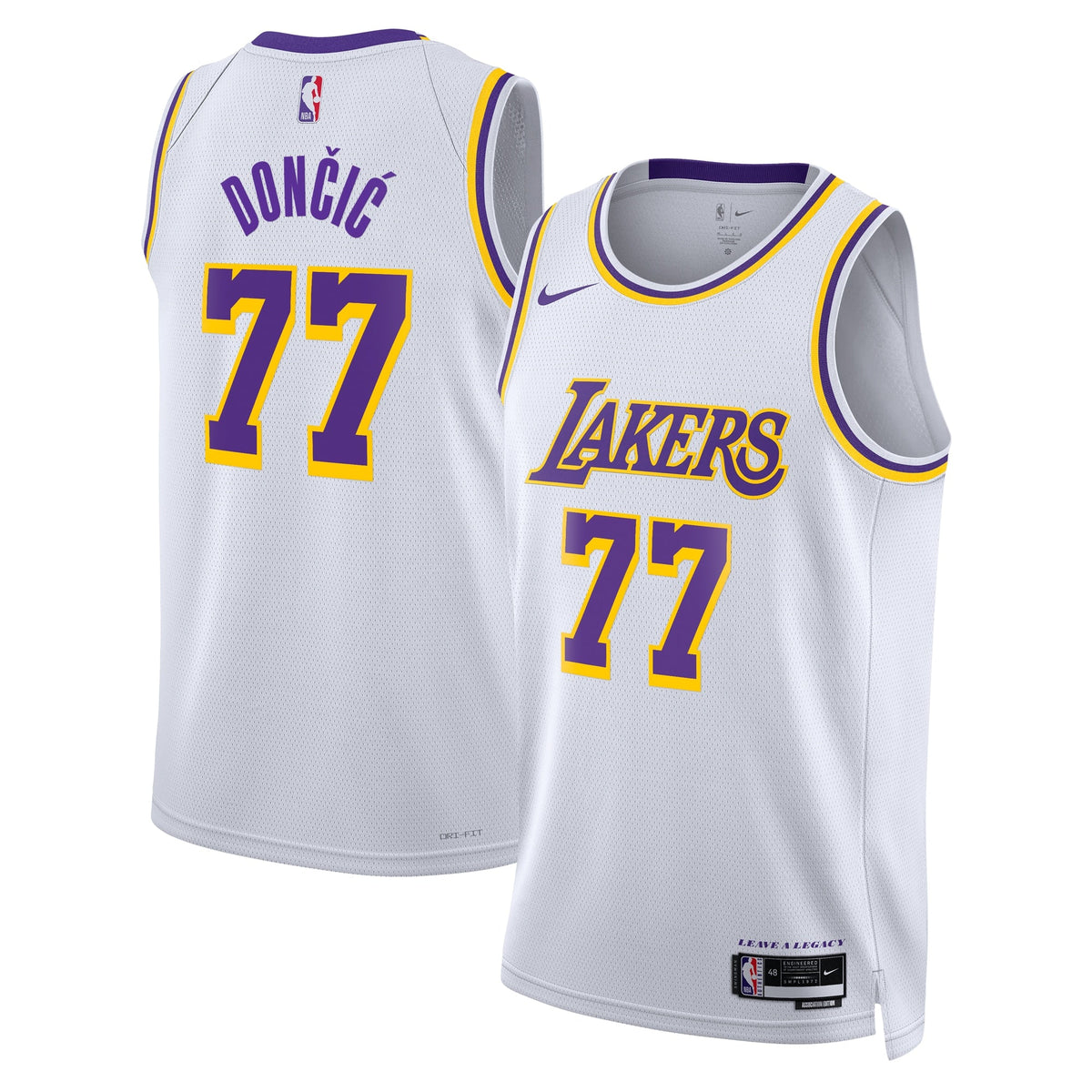 Los Angeles Lakers Association Edition Swingman Jersey - White - Luka Dončić - Unisex product image 2, provided for visual