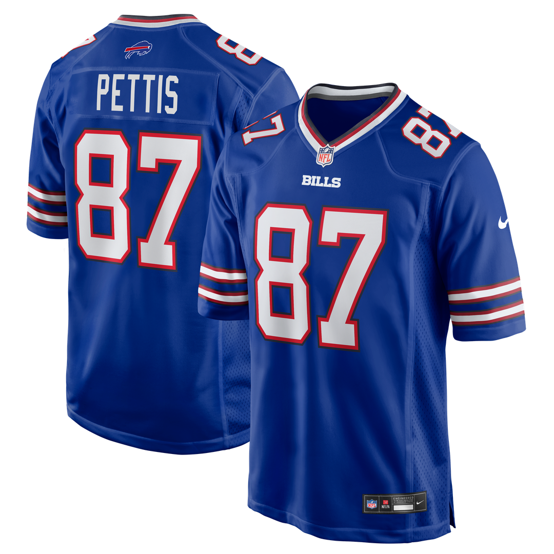 Buffalo Bills Dante Pettis Royal Team Game Jersey product image 1, provided for visual reference and product detail review