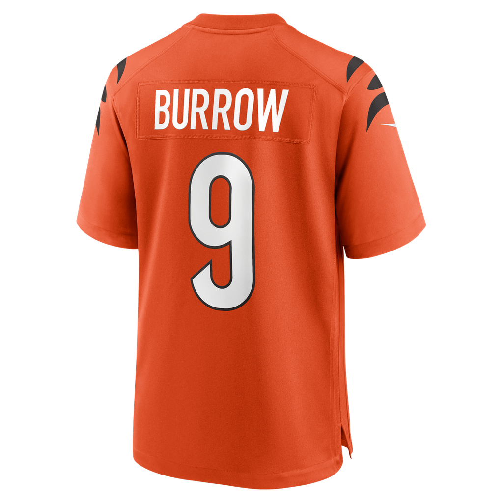 Cincinnati Bengals Joe Burrow Orange Alternate Game Jersey product image 20, provided for visual reference and product