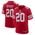 San Francisco 49ers Upton Stout Scarlet Team Game Jersey product image 1, provided for visual reference and product detail