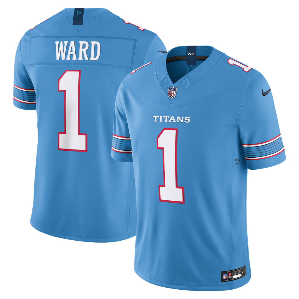 Tennessee Titans Cameron Ward Light Blue Team Vapor F.U.S.E. Stitched Limited Jersey product image 14, provided for visual