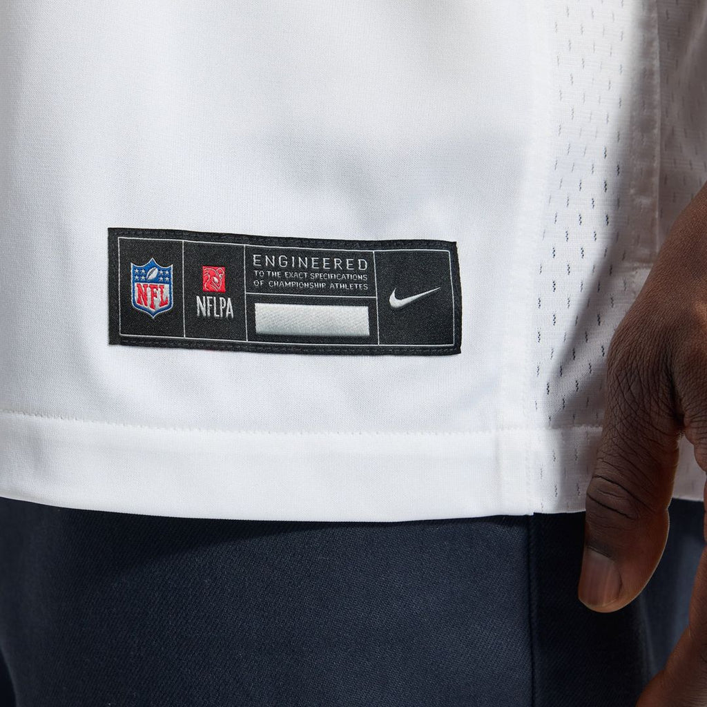 San Francisco 49ers Christian McCaffrey White Game Player Jersey product image 12, provided for visual reference and product