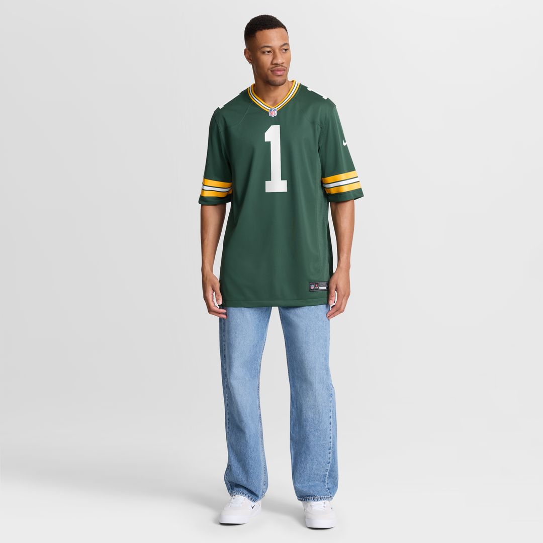 Green Bay Packers Number 1 Groom Green Game Jersey product image 7, provided for visual reference and product detail review
