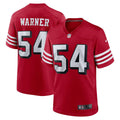 San Francisco 49ers Fred Warner Scarlet Alternate Game Jersey product image 1, provided for visual reference and product