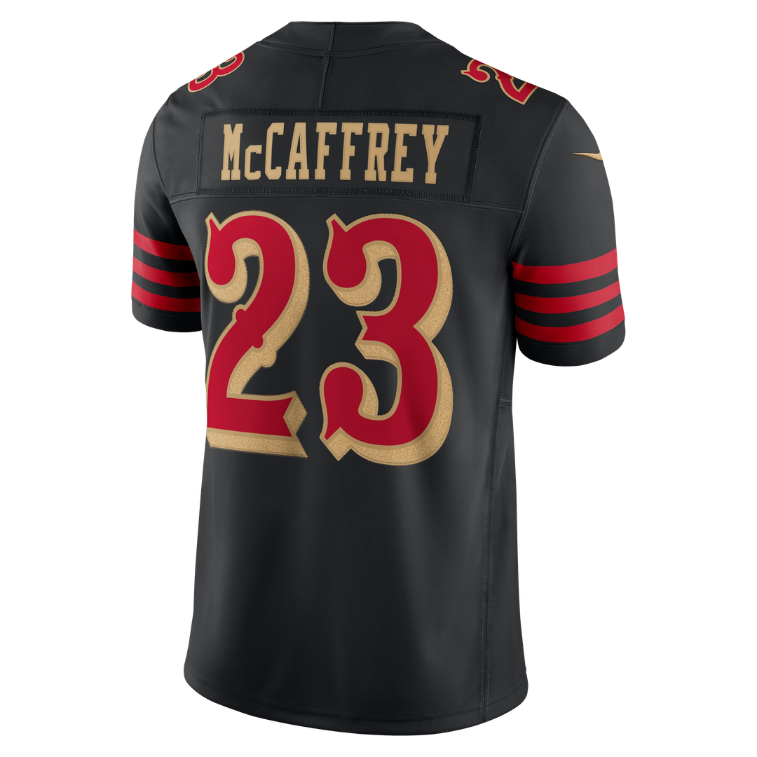 San Francisco 49ers Christian McCaffrey Black Rivalries Collection Stitched Limited Jersey product image 7, provided for