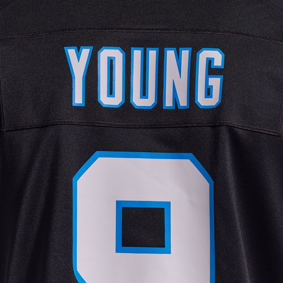 Carolina Panthers Bryce Young Black Team Game Jersey product image 12, provided for visual reference and product detail