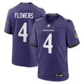 Baltimore Ravens Zay Flowers Purple Team Game Jersey product image 1, provided for visual reference and product detail review
