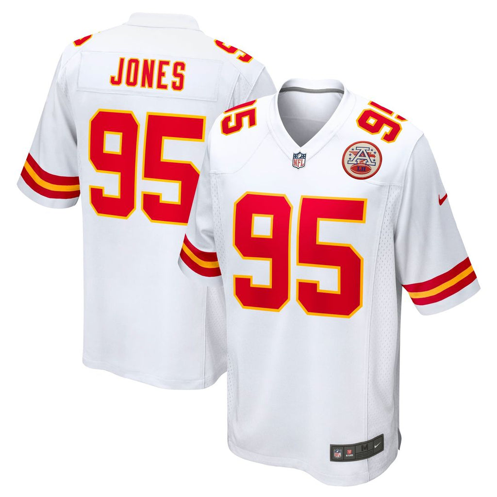 Kansas City Chiefs Chris Jones White Game Jersey product image 1, provided for visual reference and product detail review