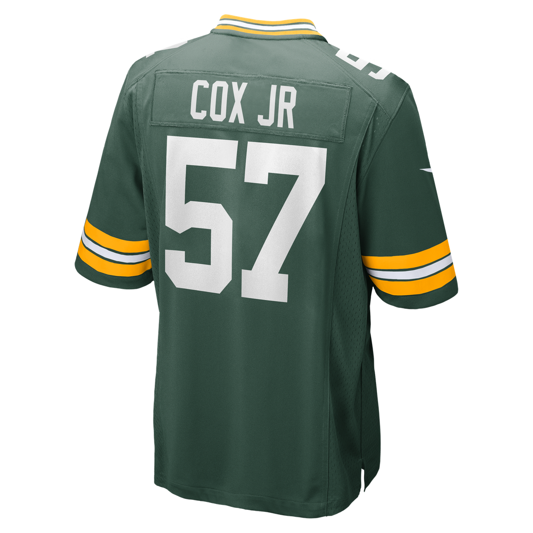 Green Bay Packers Brenton Cox Jr. Green Game Jersey product image 3, provided for visual reference and product detail review