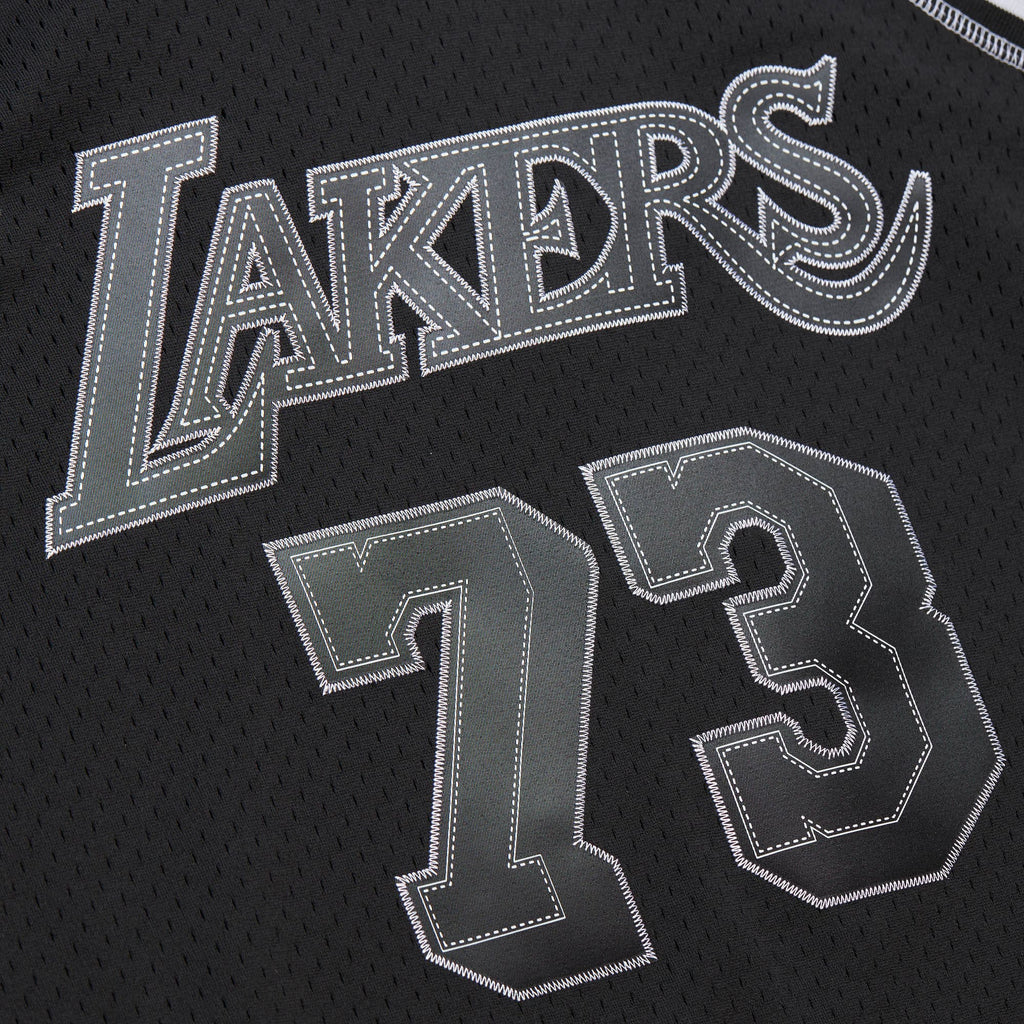 Dennis Rodman Los Angeles Lakers 1998 Contrast 2K Swingman Jersey - Black product image 5, provided for visual reference and