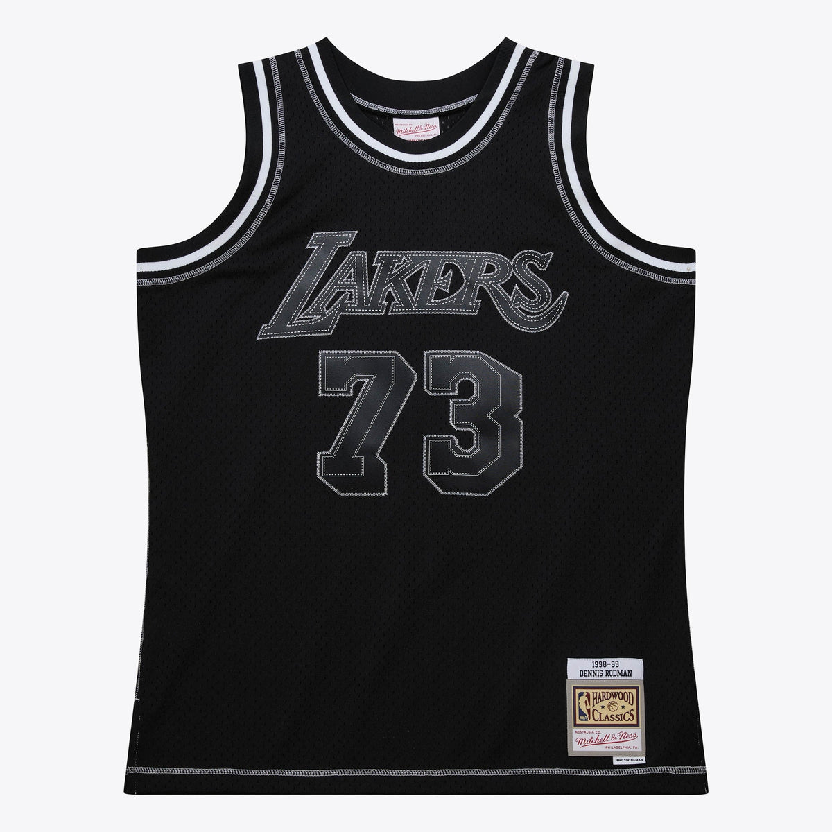 Dennis Rodman Los Angeles Lakers 1998 Contrast 2K Swingman Jersey - Black product image 3, provided for visual reference and