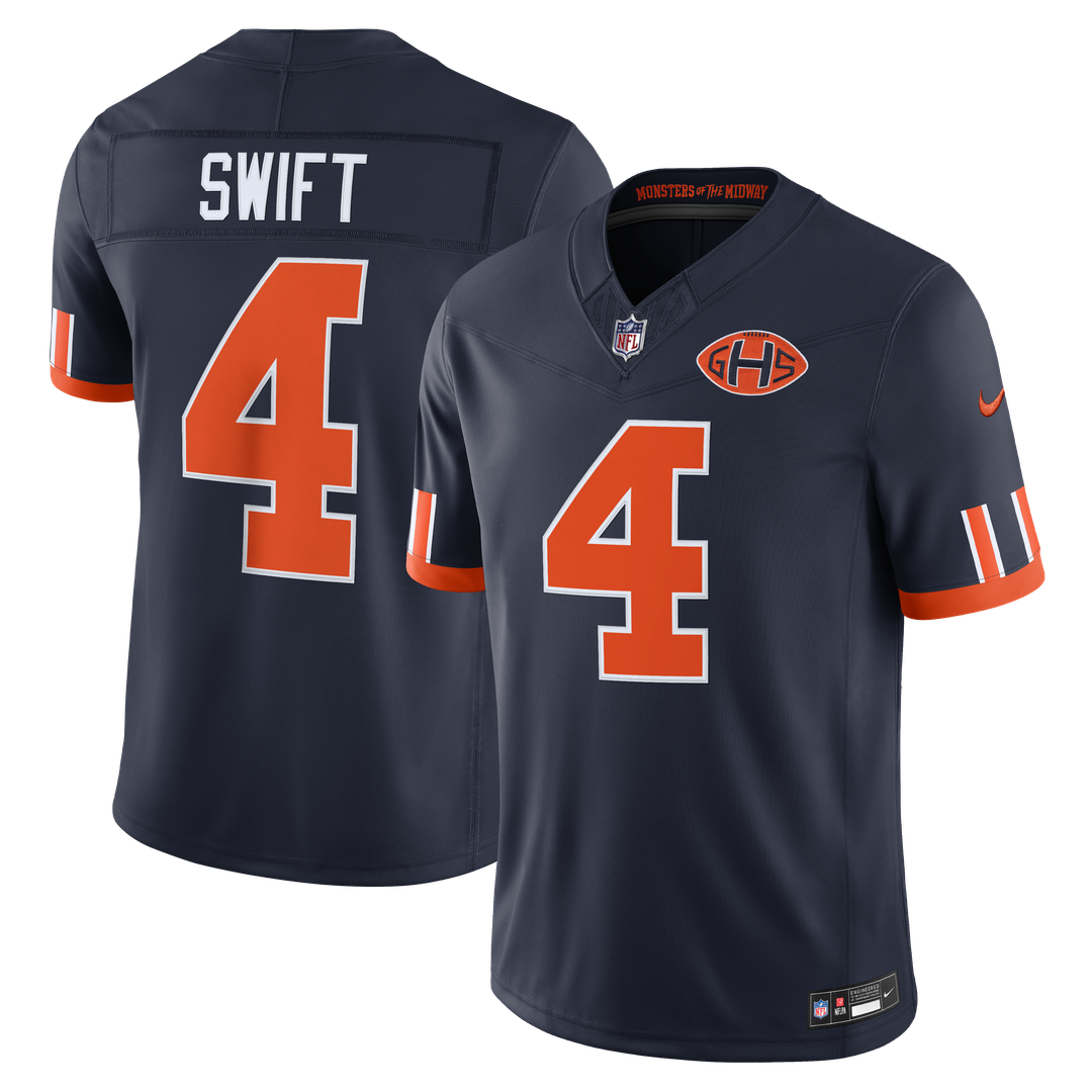 Chicago Bears D'Andre Swift Navy 2026 Rivalries Collection Stitched Limited Jersey product image 1, provided for visual