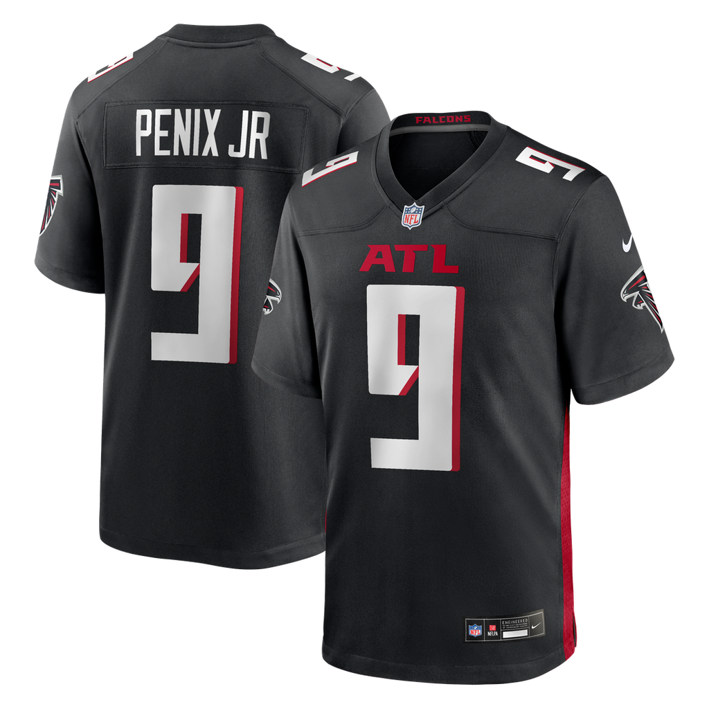 Atlanta Falcons Michael Penix Jr. Black Player Game Jersey product image 1, provided for visual reference and product detail