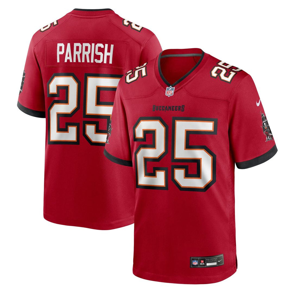 Tampa Bay Buccaneers Jacob Parrish Red Team Game Jersey product image 1, provided for visual reference and product detail