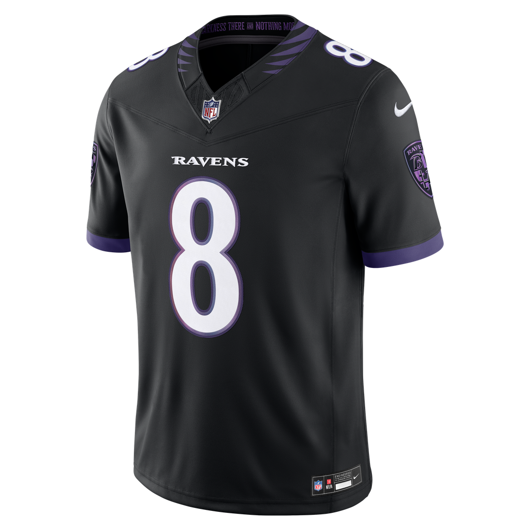 Baltimore Ravens Lamar Jackson Black Alternate Alternate Vapor F.U.S.E. Stitched Limited Jersey product image 2, provided