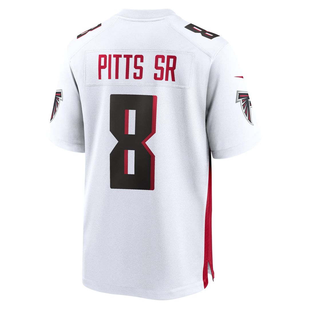 Atlanta Falcons Kyle Pitts Sr. White White Game Jersey product image 3, provided for visual reference and product detail