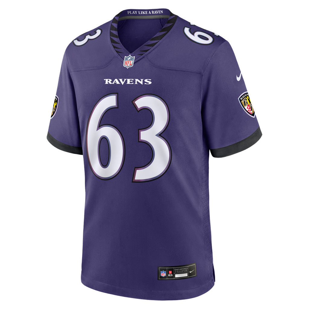 Baltimore Ravens Danny Pinter Purple Team Game Jersey product image 2, provided for visual reference and product detail