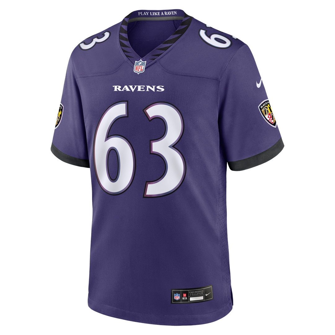 Baltimore Ravens Danny Pinter Purple Team Game Jersey product image 2, provided for visual reference and product detail