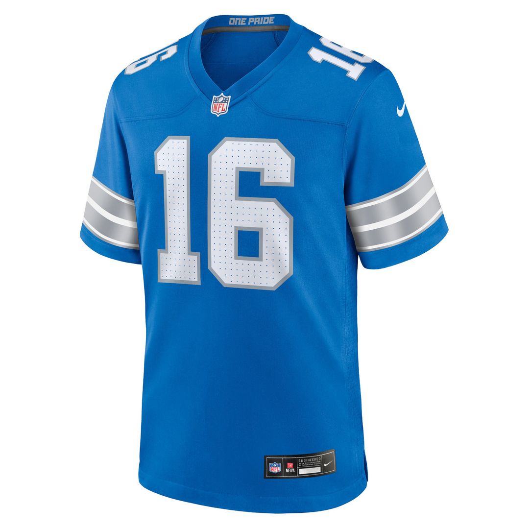 Detroit Lions Jared Goff Blue Game Jersey product image 19, provided for visual reference and product detail review
